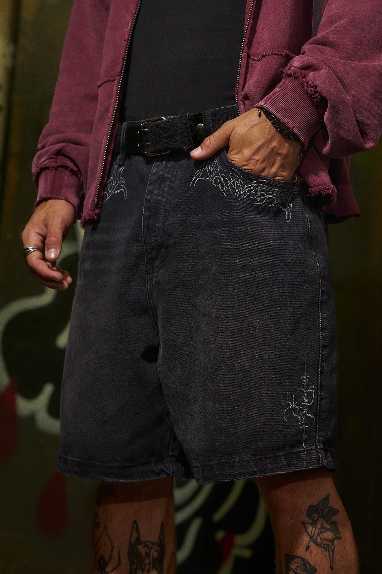 1025 - Phantom Embroidery Jorts - Image 3