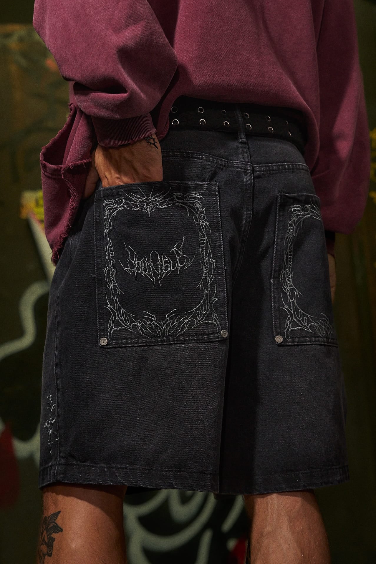 1025 - Phantom Embroidery Jorts - Image 5