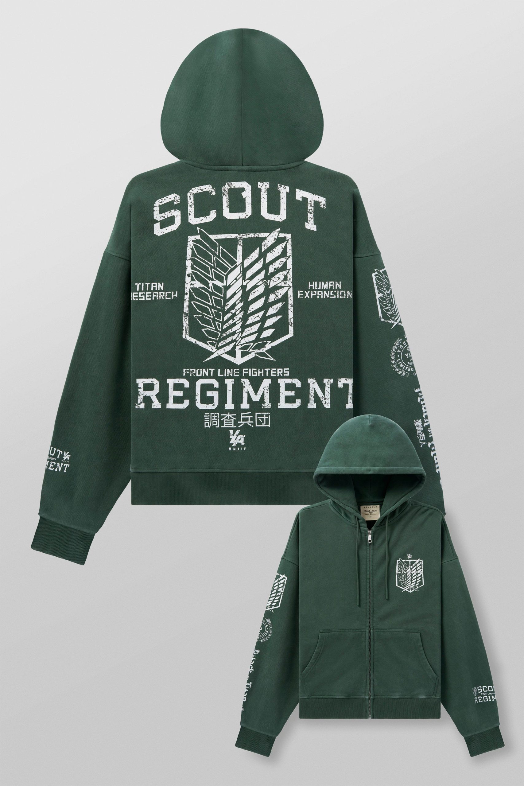 5138 - AOT漏 x YLA Zip-Up Hoodies - Image 8