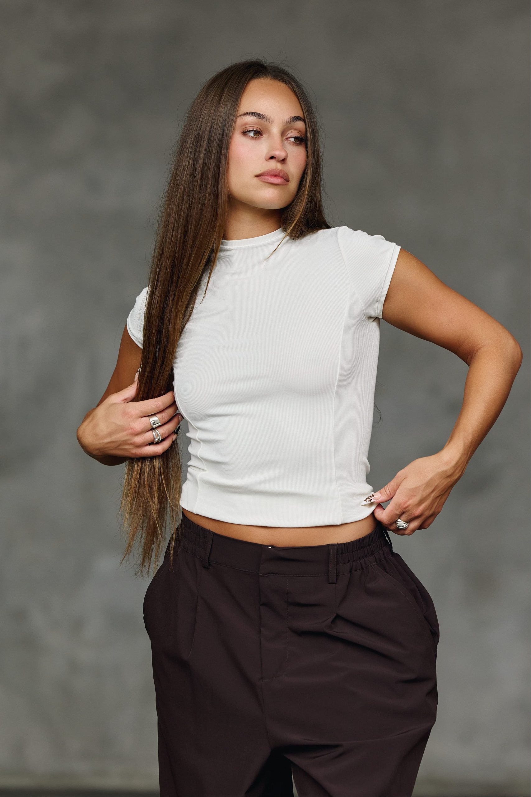 W4270 Ribbed Mock Neck Tee - Image 2